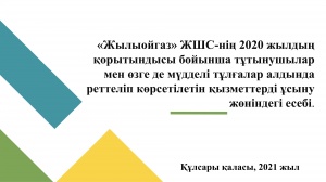 Жылыойгаз ЖШС - 2020 жыл бойынша есебі